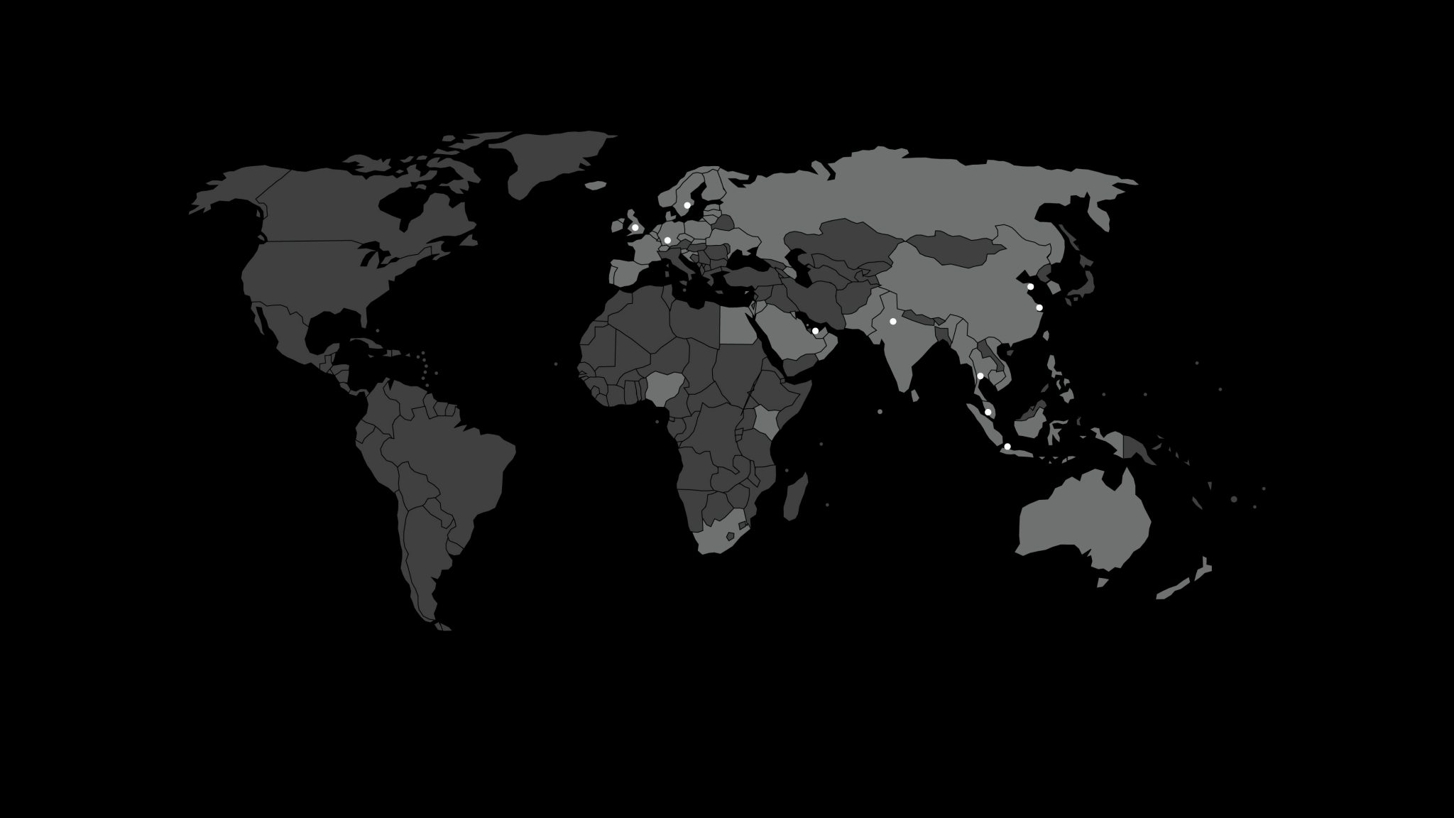 Black world map