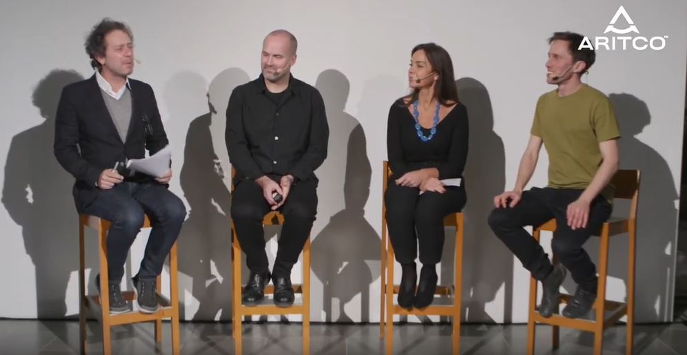 Panel interview with moderator Marcus Fairs, Dezeen and three panel list