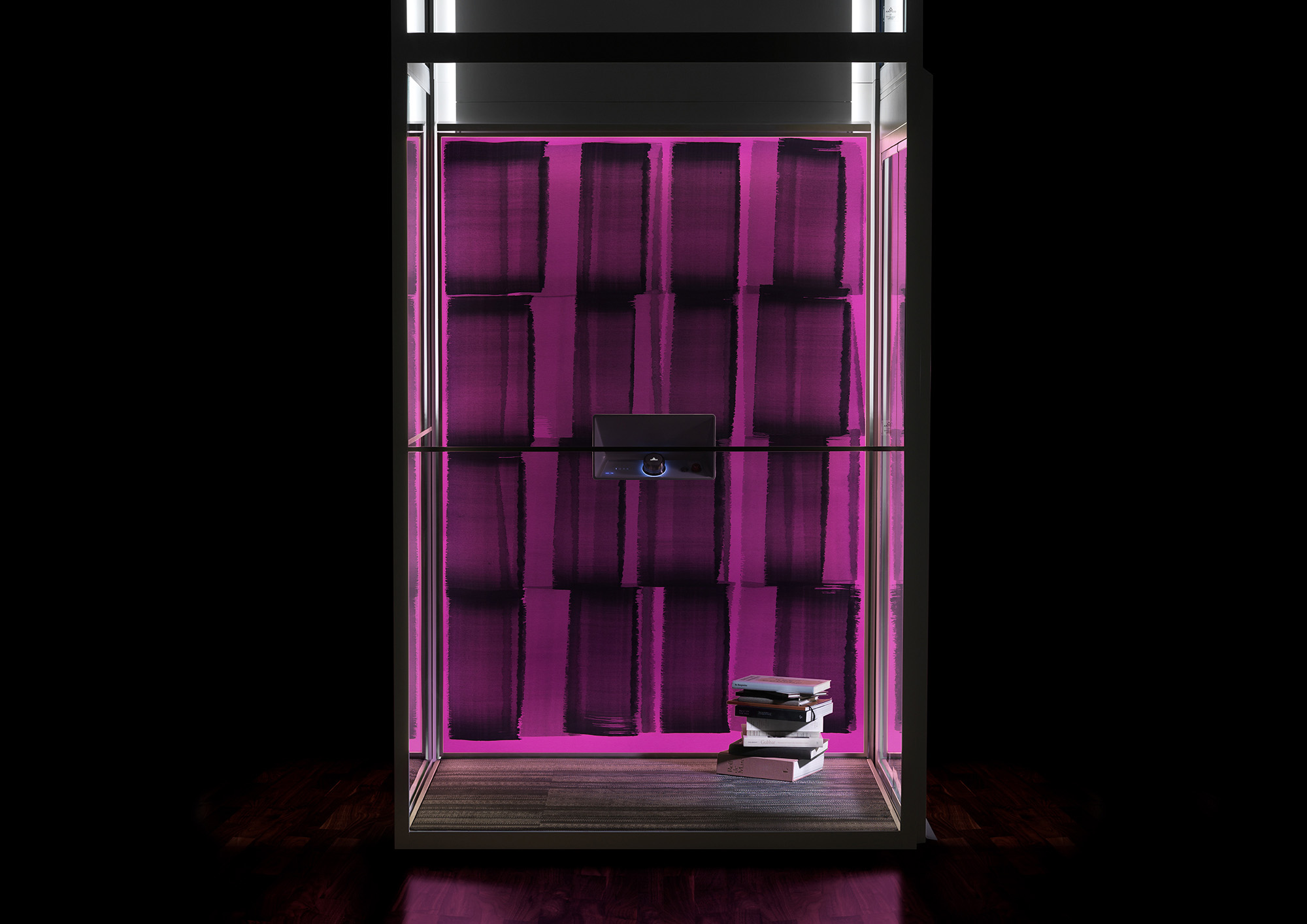 Aritco home lift with a DesignWall in pink