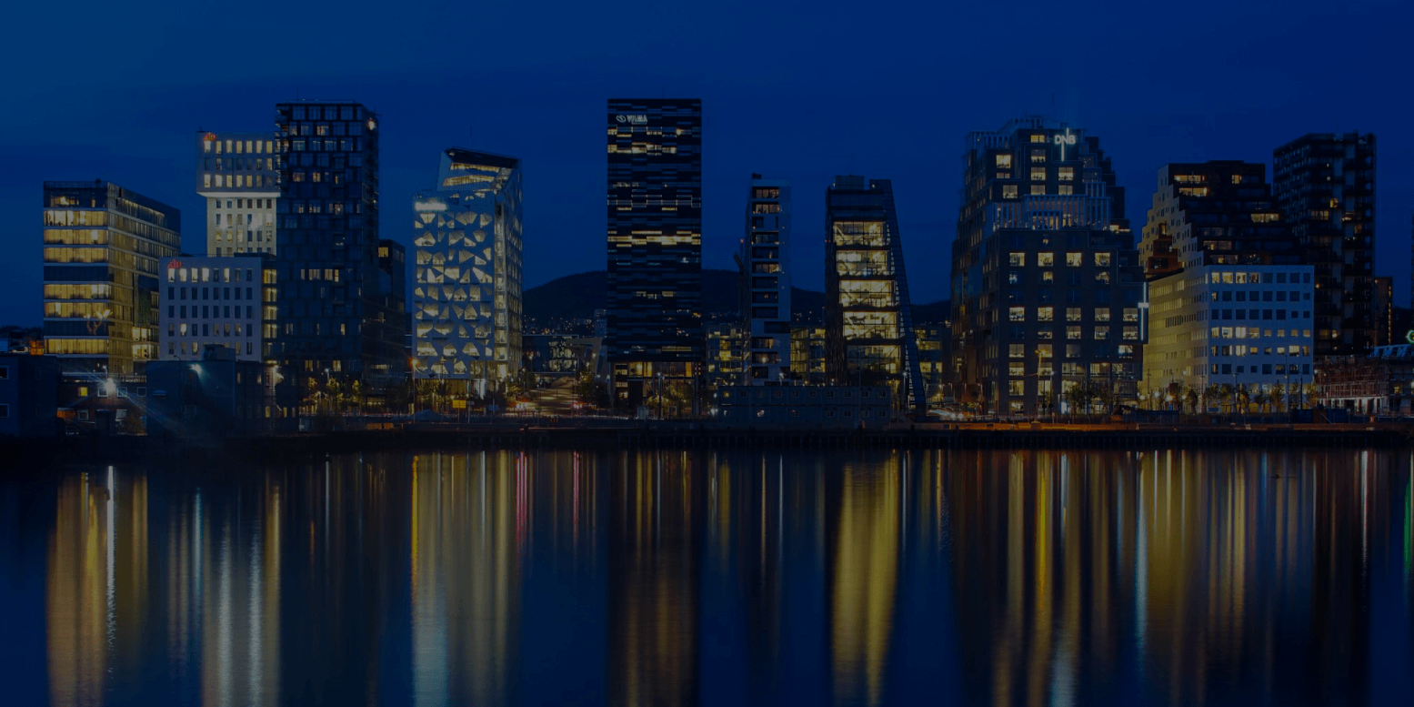 Picture of the Oslo skyline from the water