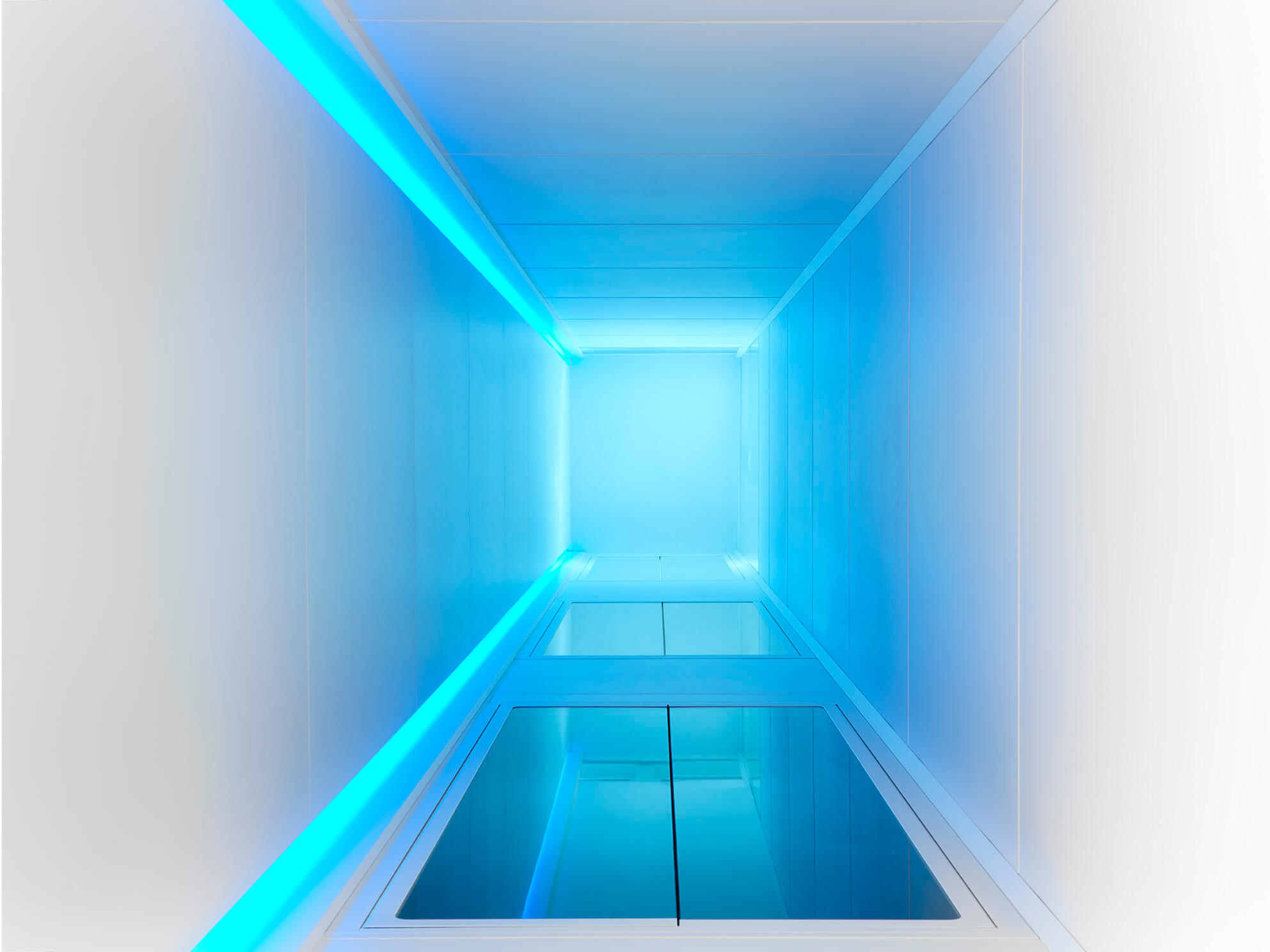 Have the elevator shaft light up in different colors and control it via the smat