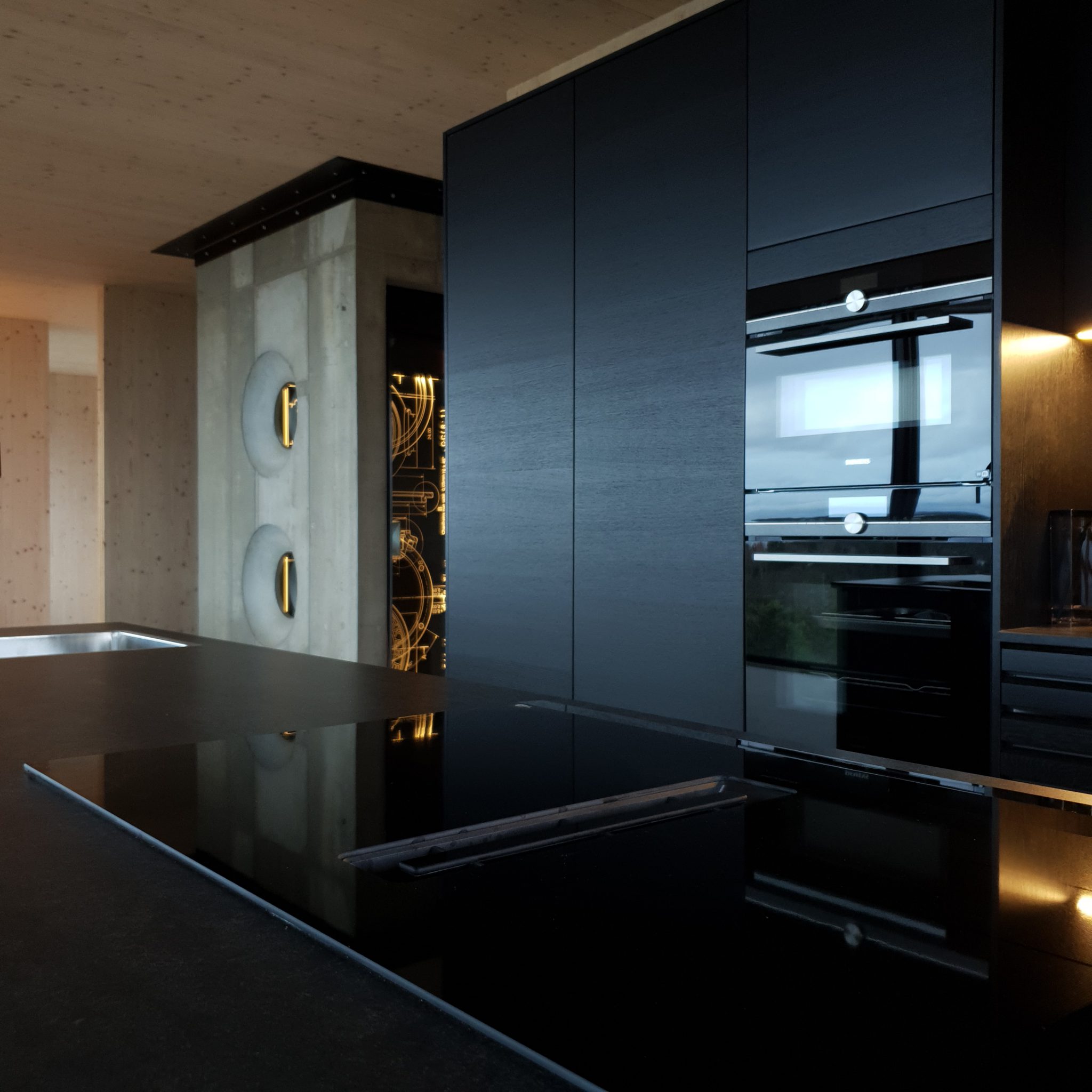 Grand designs, Villa Alsvik, kitchen with view lift