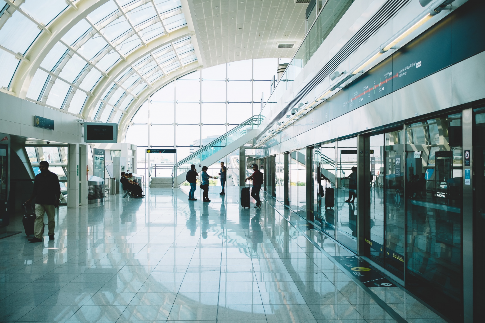 Elevators inside an airport