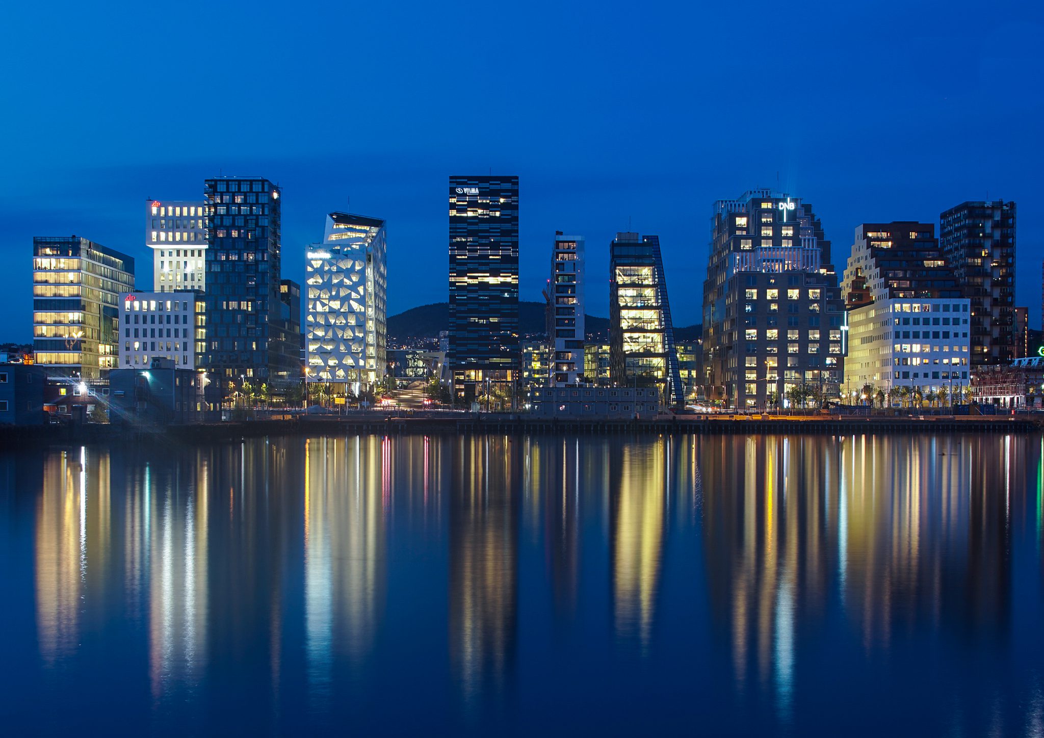 Oslo skyline in the night