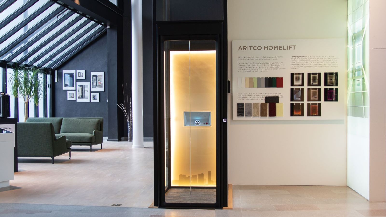 Showroom for Aritco home lifts in Stockholm
