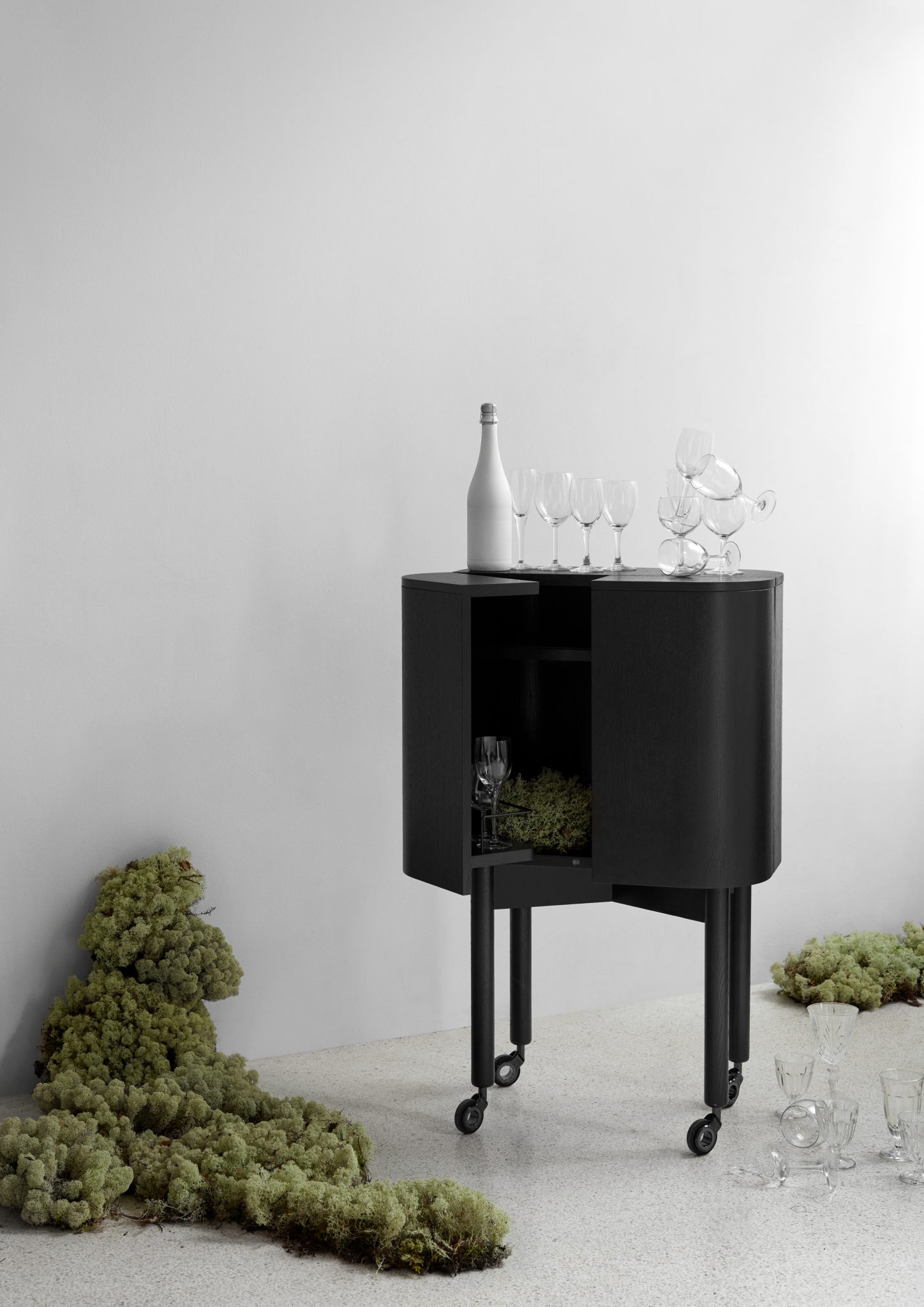 Loud black drinks trolley Minimalist drinks cabinet, Loud from Stokcholm Design week