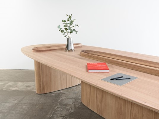 Snøhetta’s Intersection Worktable made from reclaimed, submerged Tasmanian Oak